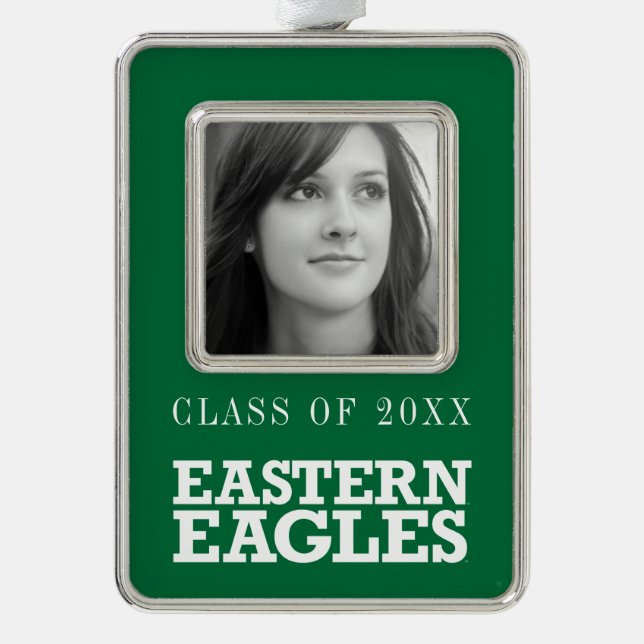 Eastern Michigan Eagles Wordmark Christmas Ornament (Front)