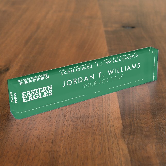 Eastern Michigan Eagles Wordmark Desk Name Plate (Side)