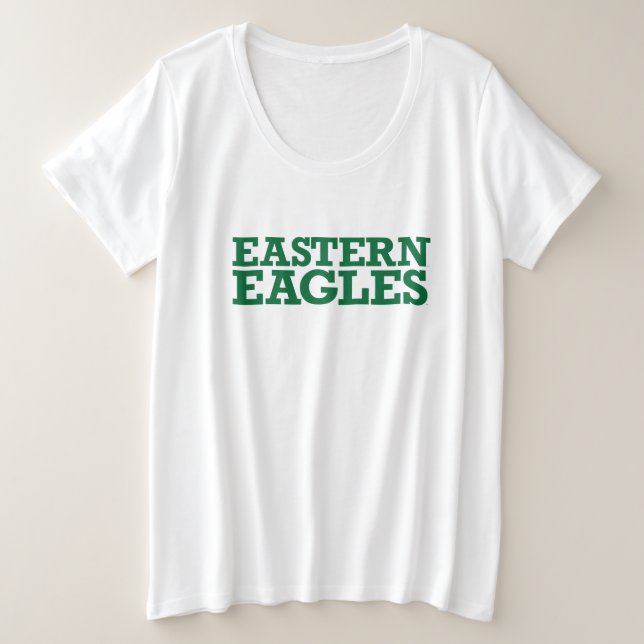 Eastern Michigan Eagles Wordmark Plus Size T-Shirt (Design Front)