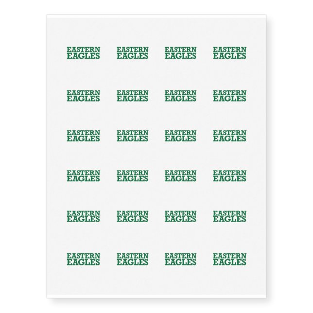 Eastern Michigan Eagles Wordmark Temporary Tattoos (Front)