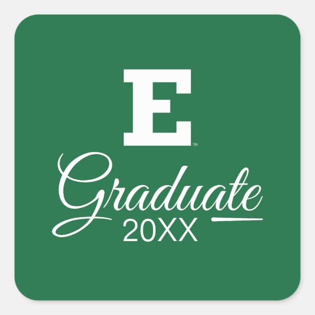 Eastern Michigan Graduate Square Sticker (Front)