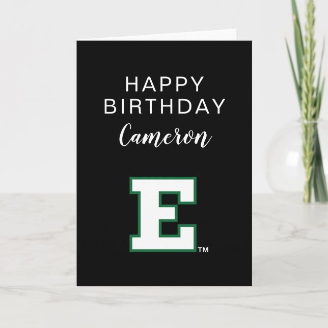 Eastern Michigan Logo Birthday Card (Front)