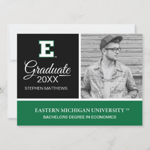 Eastern Michigan Logo Graduation Invitation