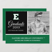 Eastern Michigan Logo Graduation Invitation (Front/Back)