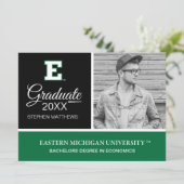Eastern Michigan Logo Graduation Invitation (Standing Front)