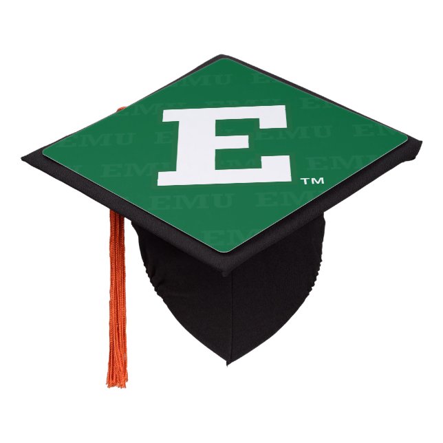 Eastern Michigan Logo Watermark Graduation Cap Topper (Angled)
