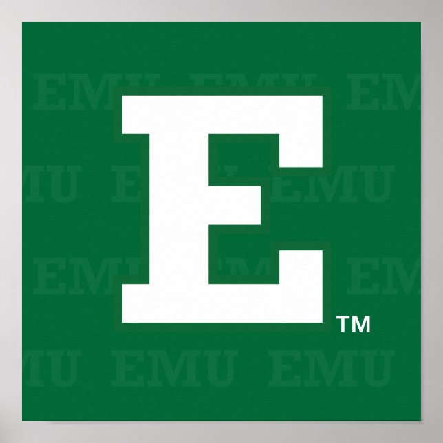 Eastern Michigan Logo Watermark Poster (Front)