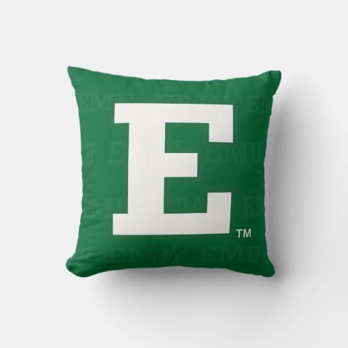 Eastern Michigan Logo Watermark Throw Pillow