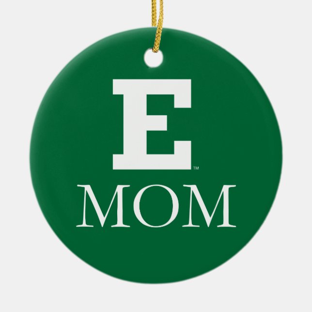 Eastern Michigan Mom Ceramic Ornament (Front)