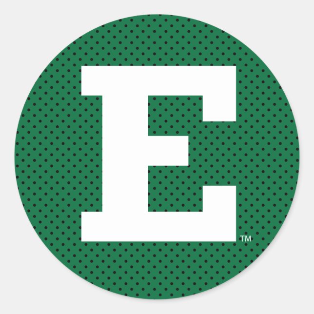 Eastern Michigan Polka Dot Pattern Classic Round Sticker (Front)