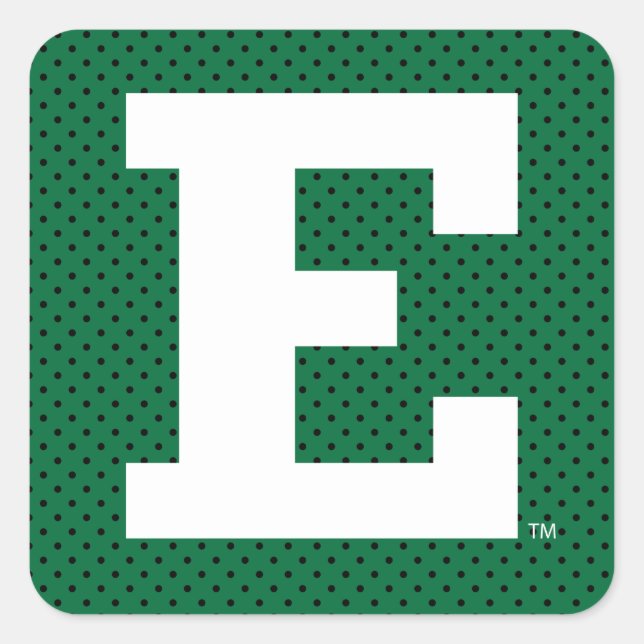 Eastern Michigan Polka Dot Pattern Square Sticker (Front)