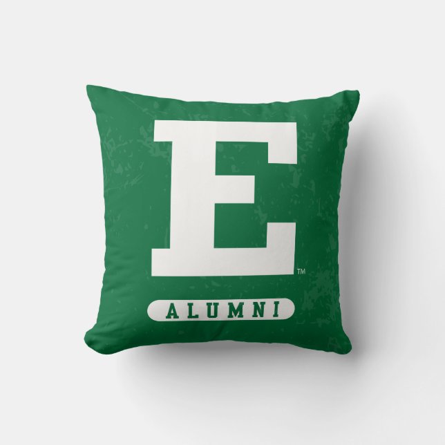 Eastern Michigan State Distressed Throw Pillow (Front)