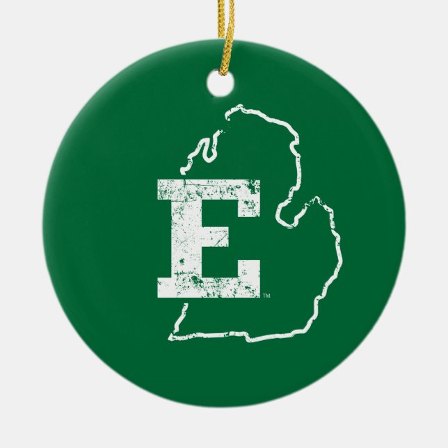 Eastern Michigan State Love Ceramic Ornament (Front)