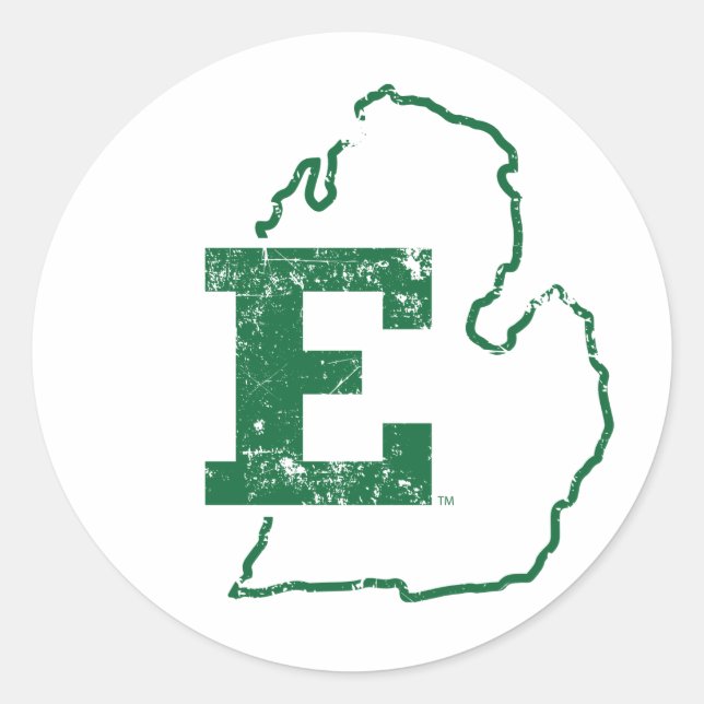 Eastern Michigan State Love Classic Round Sticker (Front)