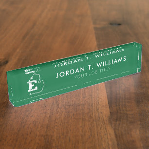 Eastern Michigan State Love Desk Name Plate