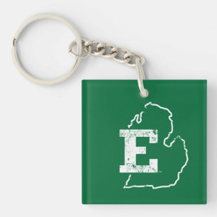 Eastern Michigan State Love Keychain