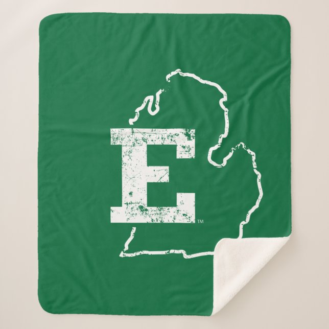 Eastern Michigan State Love Sherpa Blanket (Front)
