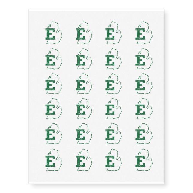 Eastern Michigan State Love Temporary Tattoos (Front)