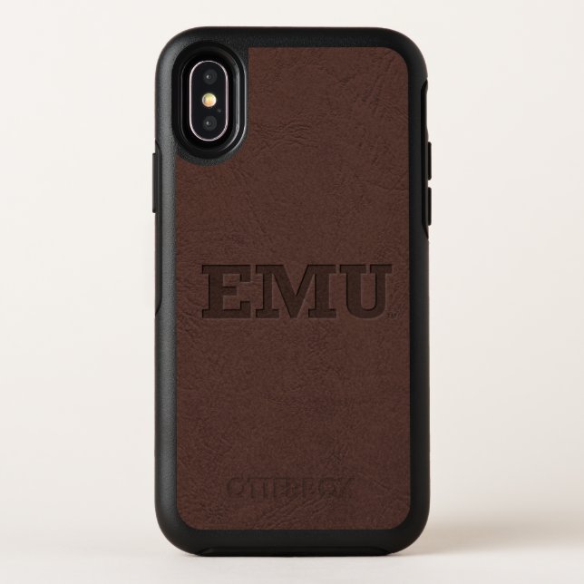Eastern Michigan University Leather Otterbox iPhone Case (Back)