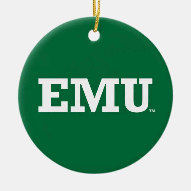 Eastern Michigan Wordmark Ceramic Ornament (Front)