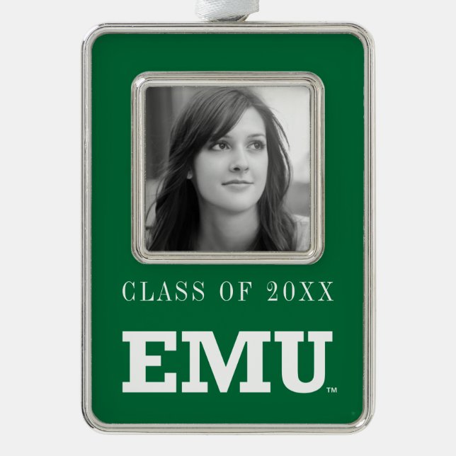 Eastern Michigan Wordmark Christmas Ornament (Front)