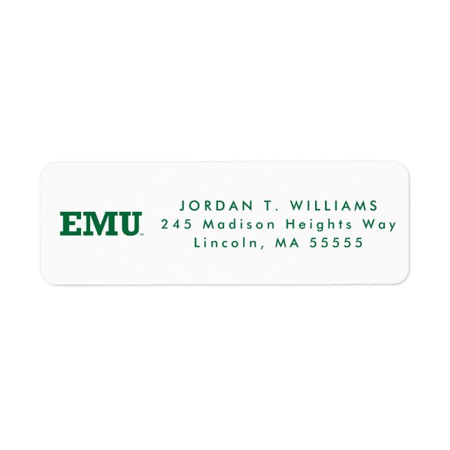 Eastern Michigan Wordmark Label (Front)