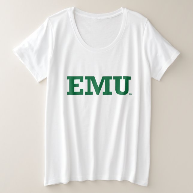 Eastern Michigan Wordmark Plus Size T-Shirt (Design Front)