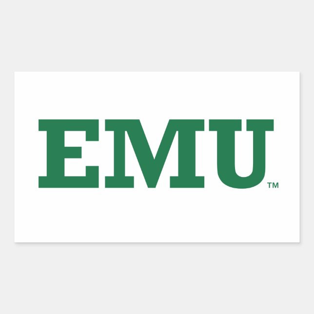 Eastern Michigan Wordmark Rectangular Sticker (Front)
