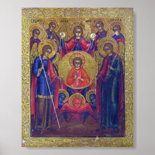 Eastern Orthodox Christian Jesus Seven Archangels Acrylic Photo Tile