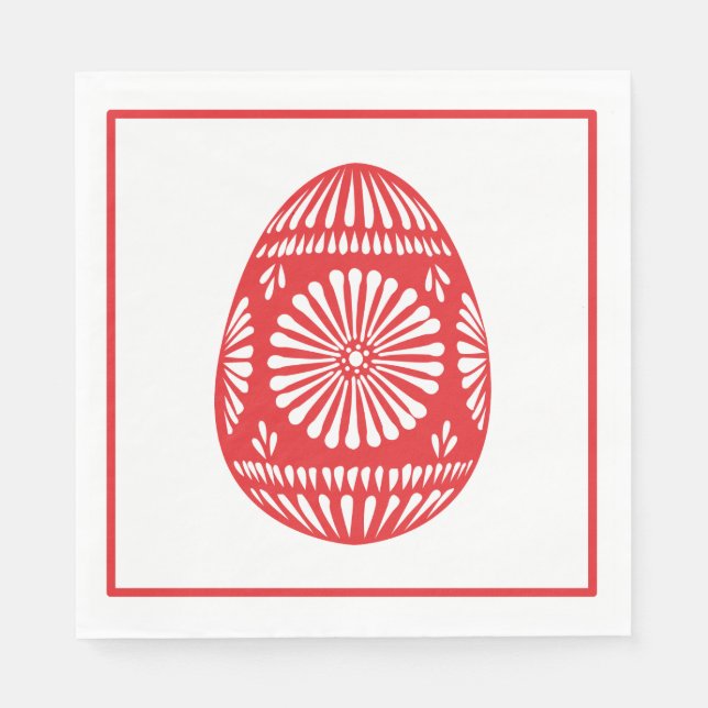 Eastern Orthodox Easter Egg (Red) Paper Napkins (Front)