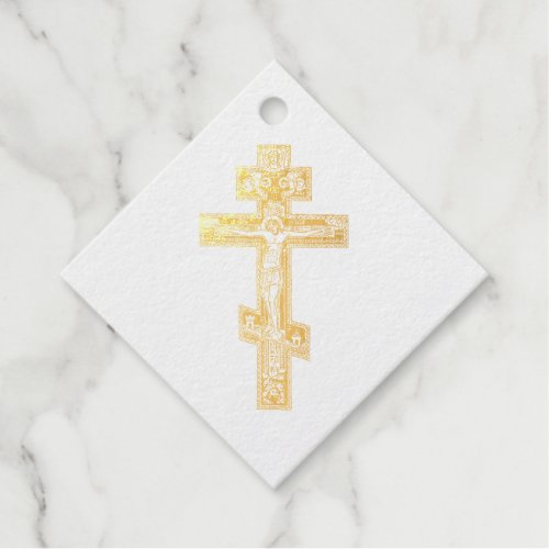 Eastern Orthodox Icon Cross Foil Favor Tags