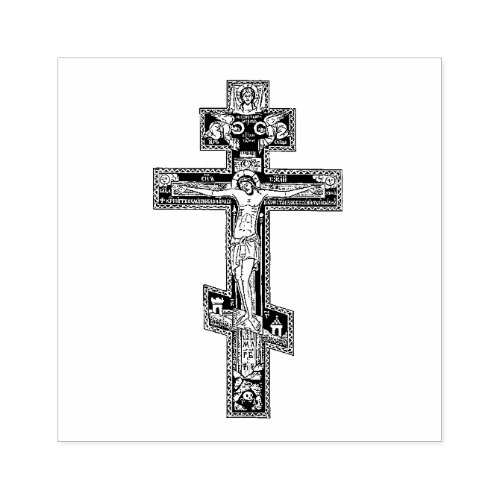 Eastern Orthodox Icon Cross Rubber Stamp