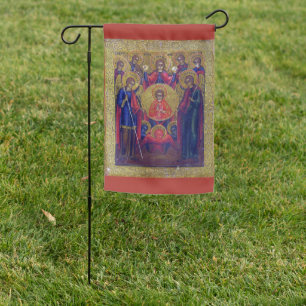 Eastern Orthodox Seven Archangels with Jesus Icon Garden Flag