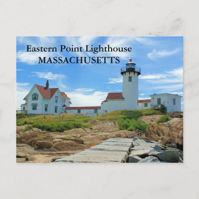 Eastern Point Lighthouse, Massachusetts Postcard (Front)