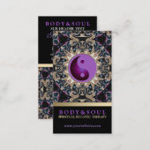 Eastern Purple YinYang New Age Yoga Business Cards (Front/Back)