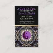 Eastern Purple YinYang New Age Yoga Business Cards (Back)