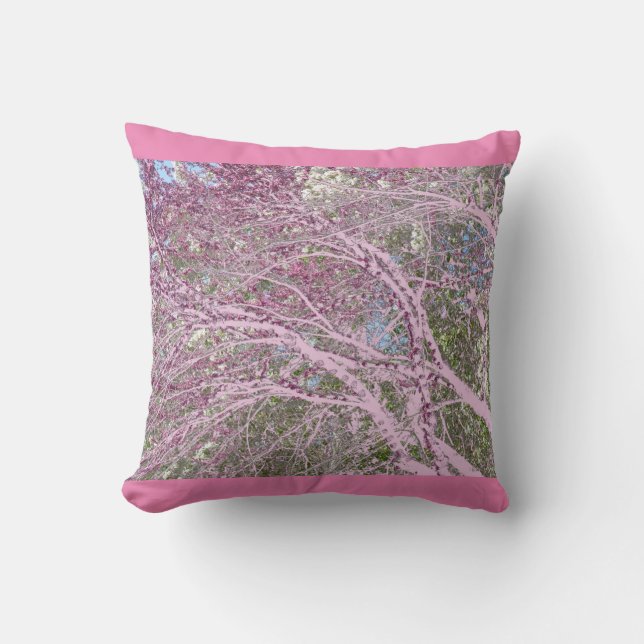 Eastern Red  Bud Pink Pillow (Front)