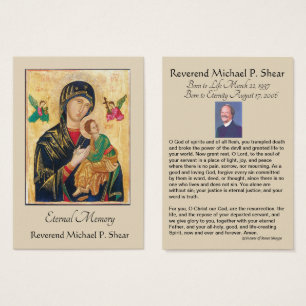 Eastern Rite Catholic Byzantine Funeral Holy Card