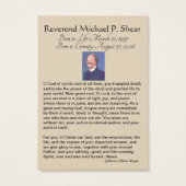 Eastern Rite Catholic Byzantine Funeral Holy Card (Back)