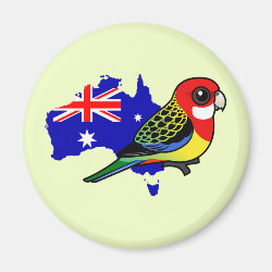 Eastern Rosella of Australia Round Magnet