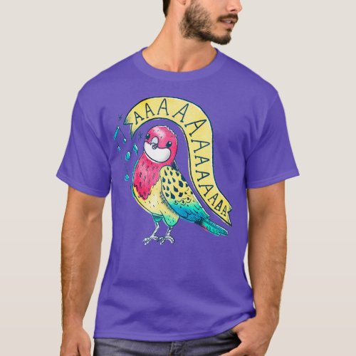 Eastern Rosella Parrot Screaming as Tattoo Flash T_Shirt