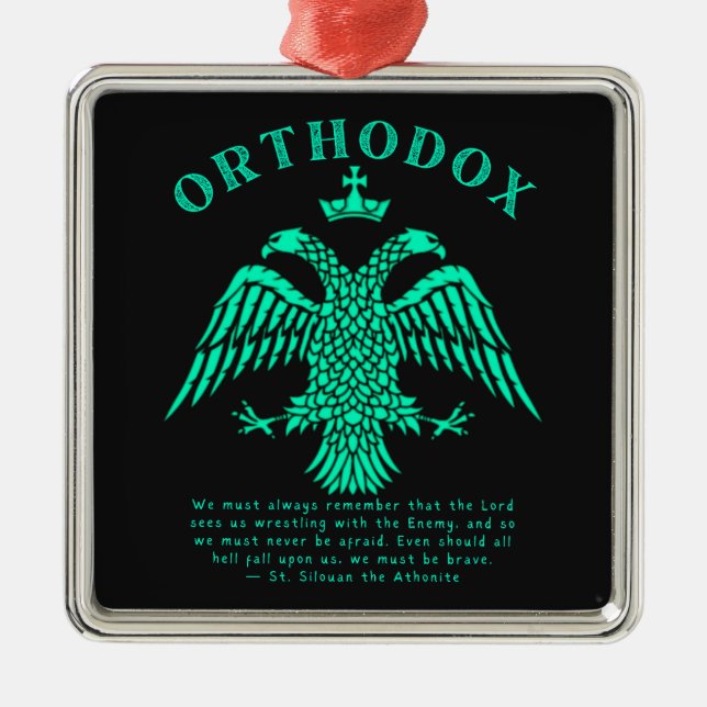 Eastern Russian Orthodox Christian Eagle Gift Metal Ornament (Front)