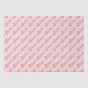 Eastern School Whiting Fish in Red on Soft Pink Tissue Paper