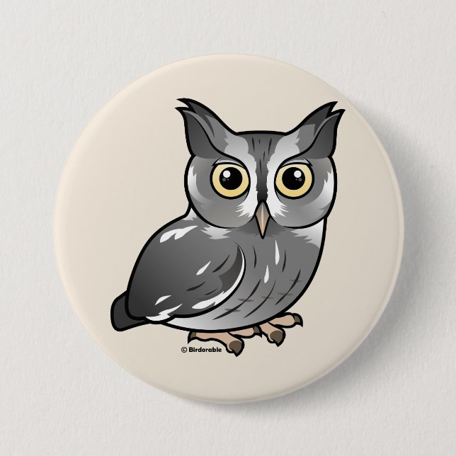 Eastern Screech Owl (Gray Phase) Button (Front)
