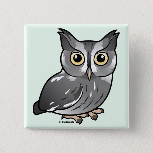 Eastern Screech Owl Gray Phase Pinback Button