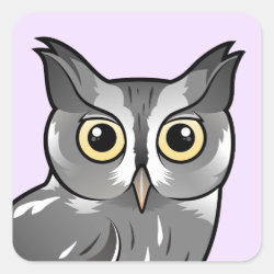 Eastern Screech Owl (Gray Phase) Square Sticker