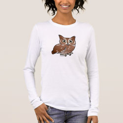 Eastern Screech Owl (Red Phase) Women's Basic Long Sleeve T-Shirt