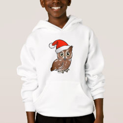 Eastern Screech Owl Santa Girls' American Apparel Fine Jersey T-Shirt