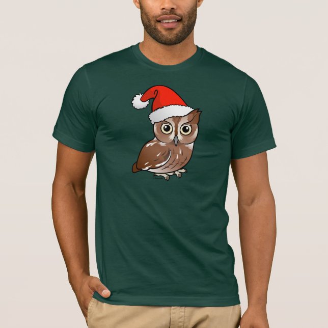 Eastern Screech Owl Santa T-Shirt (Front)