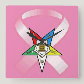 Eastern Star Breast Cancer Square Wall Clock